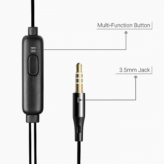 Zebronics Zeb-Calyx Wired in Ear Earphones with Mic (Black)