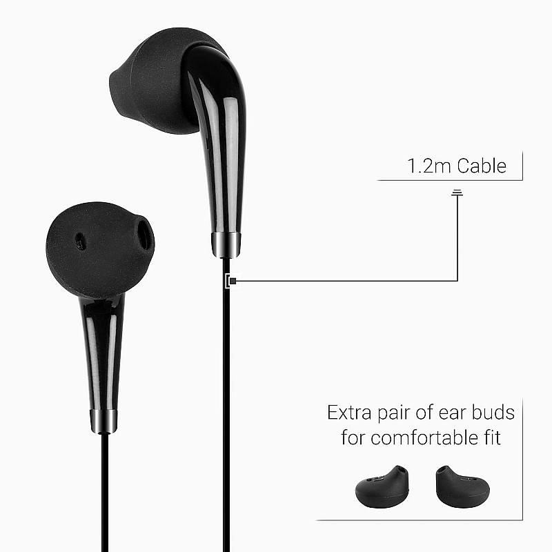 Zebronics Zeb-Calyx Wired in Ear Earphones with Mic (Black)-