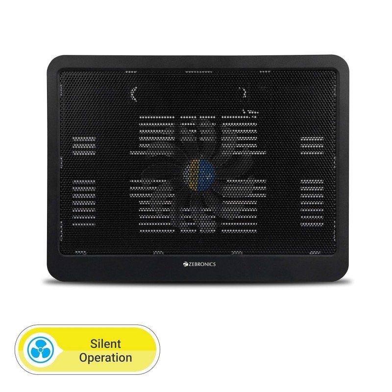 Zebronics Zeb- NC1200 USB Powered Laptop Cooling Pad with 125mm Fan, Pass Through USB Connector and Blue LED Lights Zebronics Zeb- NC1200 USB Powered Laptop Cooling Pad with 125mm Fan, Pass Through USB Connector and Blue LED Lights