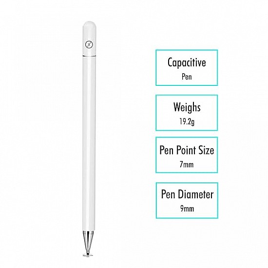 Xmate Stylus Pen for Touchscreen Devices, Fine Point, Capacitive Pen (White)