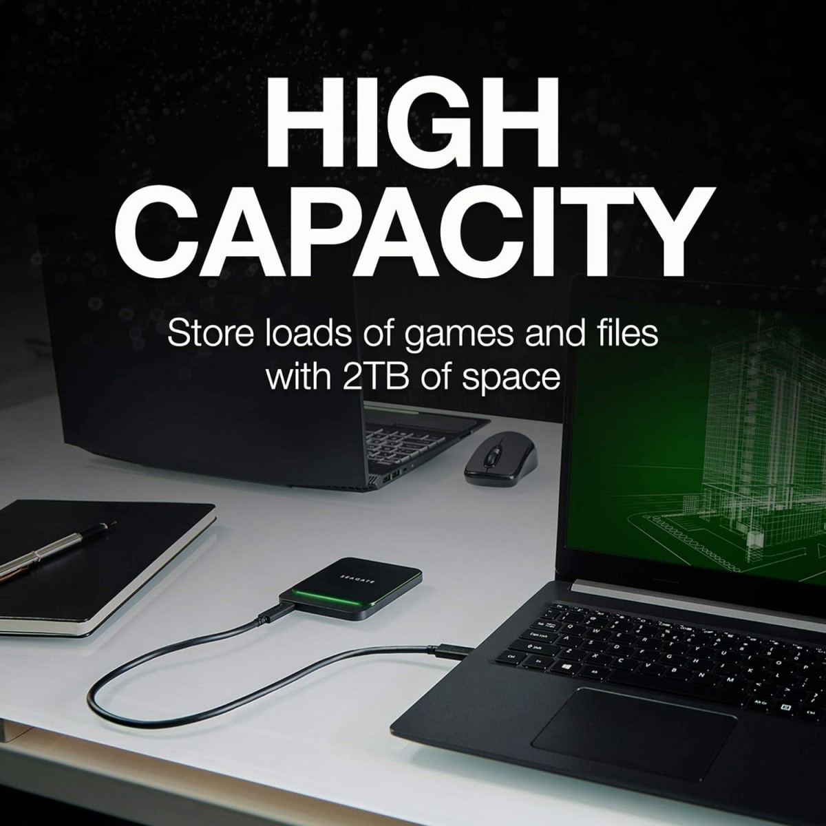 Seagate Barracuda Fast SSD 500GB External Solid State Drive Portable – USB-C