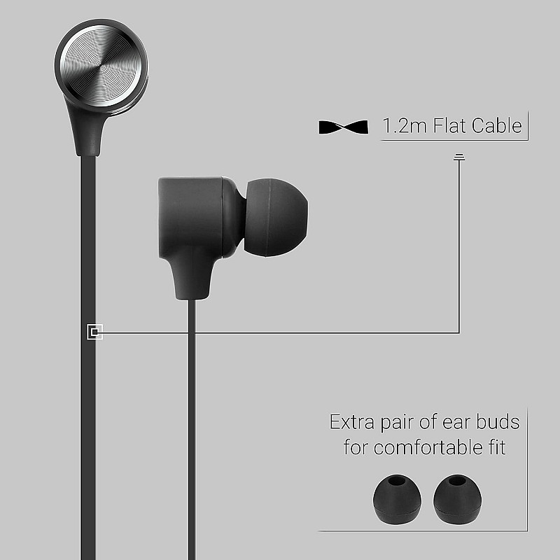 Zebronics Zeb-Protect Wired Earphone with Call Function(Black)