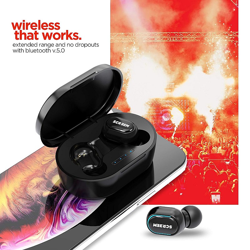 Screem Ibeza 2 True Wireless Earbuds (TWS) BT V5.0 - Black