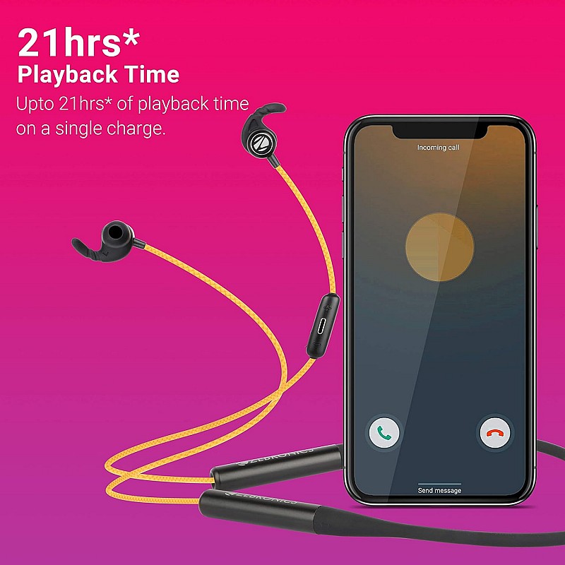 Zebronics ZEB-YOGA Wireless Bluetooth Supporting Earphone - (Black)