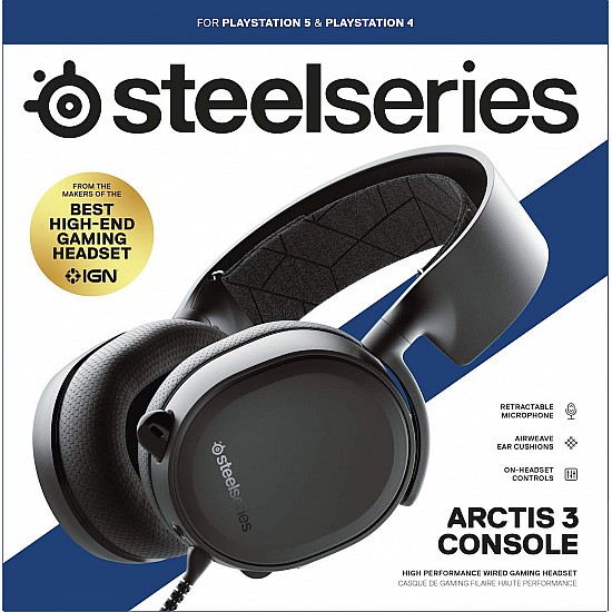 SteelSeries Arctis 3 Console, Stereo Wired Gaming Headset for Playstation 5 & 4