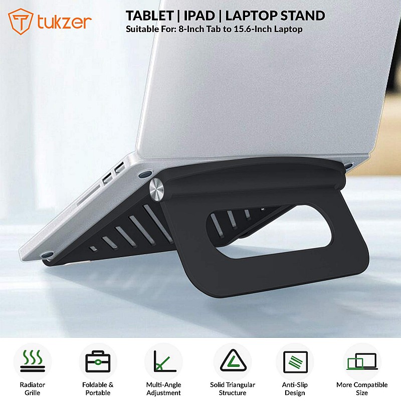 Tukzer Foldable Laptop & Tablet Stand Riser for Laptop/MacBook/Notebook