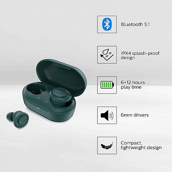 PHILIPS Audio Tat1225 Bluetooth Truly Wireless