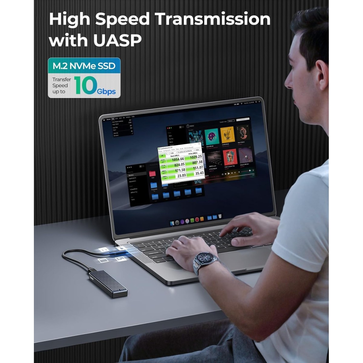 ORICO M2PV-C3 M.2 NVME SSD Enclosure (Not for SATA SSD) USB 3.1 Type C