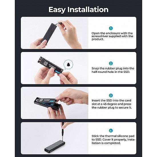 ORICO M2PV-C3 M.2 NVME SSD Enclosure (Not for SATA SSD) USB 3.1 Type C 