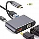 Live Tech Link 4 in 1 USB Type C to HDMI Port VGA Port USB Adapter USB3.0 PD Connect