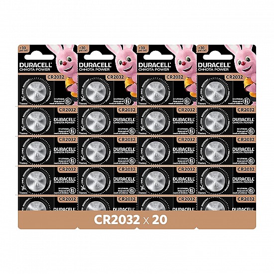 Duracell CR2032 3V Lithium Coin Battery, 20 pcs, 2032 Coin Button Cell Battery, DL2032