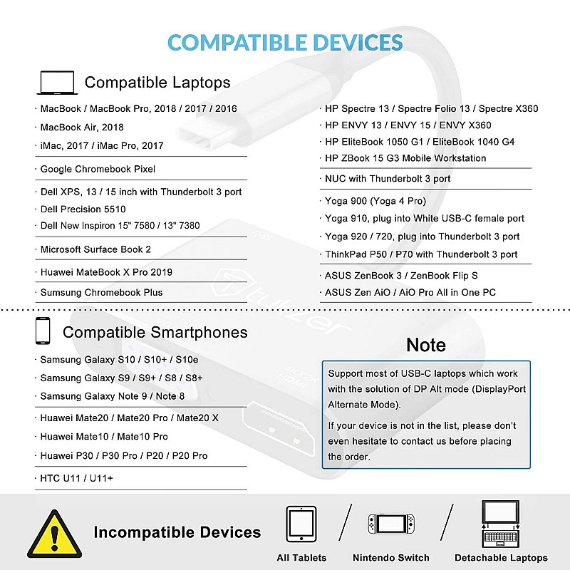 Tukzer USB C to 4K-HDMI-UHD