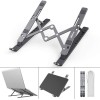 Cosmic Byte Adjustable Aluminum Portable Laptop Rack Stand for Upto 17" laptops, Tablets, Mobiles, Books with Pouch (Dark Grey)