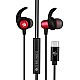 ZEBRONICS Zeb-Buds C in Ear Type C Wired Earphones with Mic (Red)