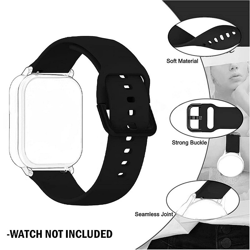 HUMBLE Silicone 19mm Replacement Band Strap with Metal Buckle Compatible with Noise Colorfit Pro 2, Boat Storm Smart Watch & Watches with 19mm Lugs-