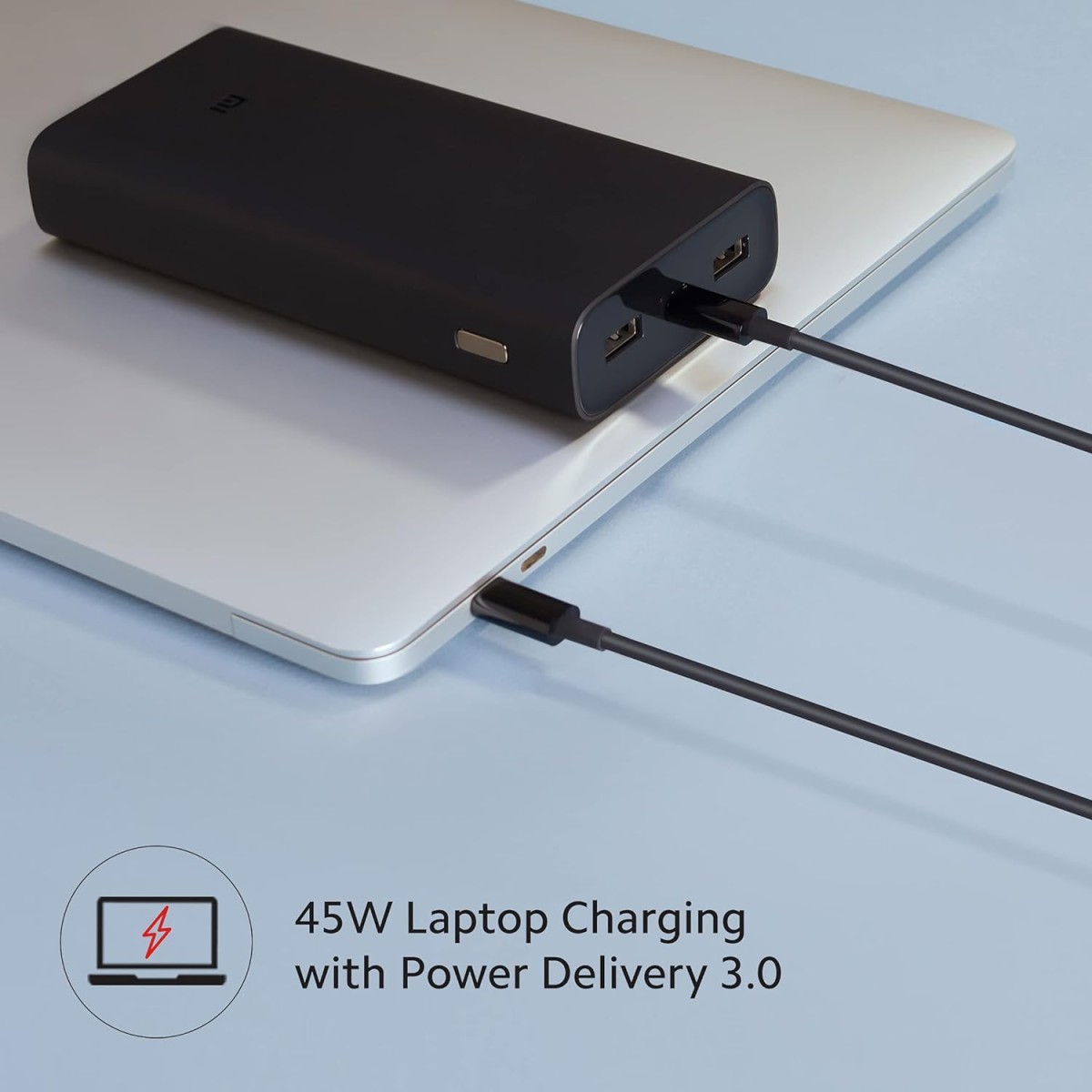 MI Power Bank Hypersonic 20000mAh 50W Lithium Polymer Supports Laptop Charging 50W Mobile Charging - (Black)