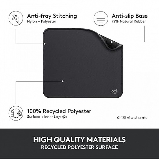 Logitech Mouse Pad - Studio Series, Computer Mouse Mat with Anti-Slip Rubber Base