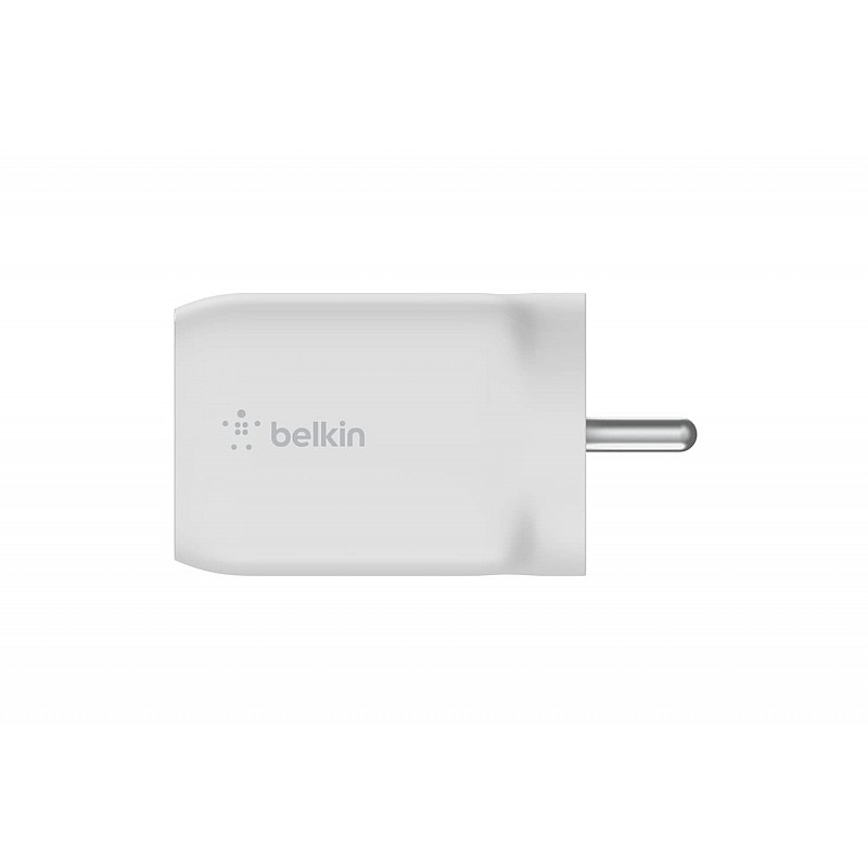 Belkin 65W GaN Dual USB-C (Type C) PD 3.0 Fast Charger with Pps-White