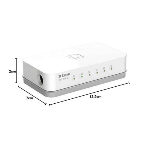 D-Link DES-1005C 5-Port 10/100 Mbps Unmanaged Switch, white D-Link DES-1005C 5-Port 10/100 Mbps Unmanaged Switch, white