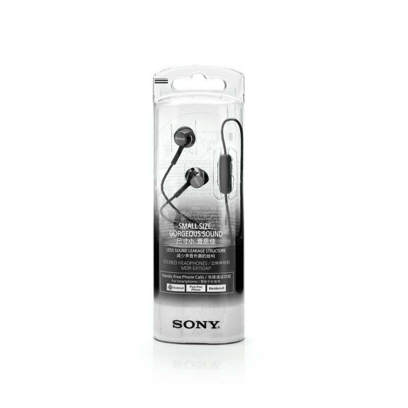 Sony MDR-EX150AP Wired In Ear Headphone with Mic (Black)