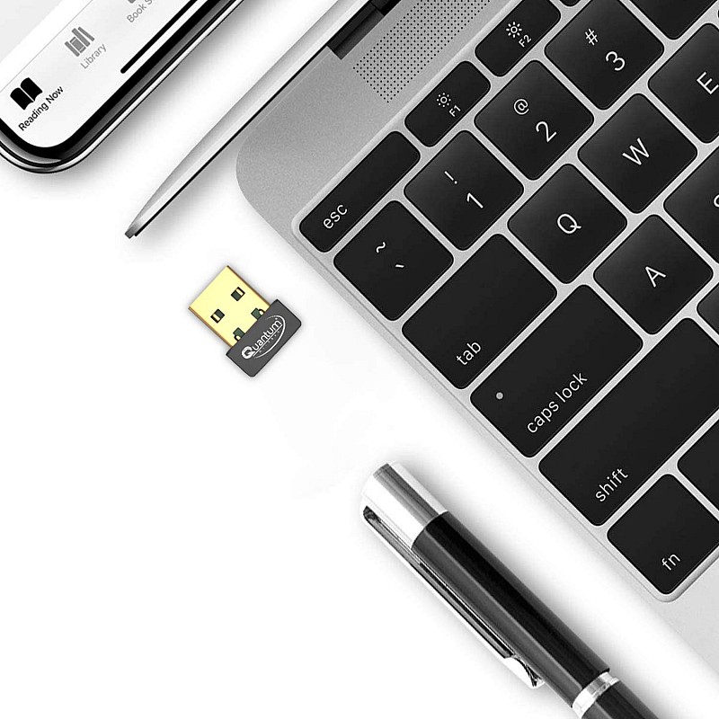 Quantum USB WiFi Adapter for PC, N150 Wireless Network Adapter for Desktop - Nano Size WiFi Dongle Compatible with Windows 10/7/8/8.1/XP/ Mac OS QHM-600 (Gold)