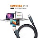 Amkette Charge Pro Type C Extra Tough Flat Fast Charging Cable for Smartphone, Charging Adapter - 4.92 Feet (1.5 Meters - Space Grey)