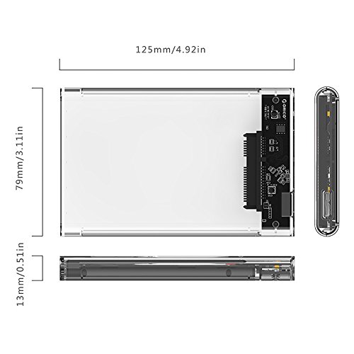 ORICO 2. 5 inch Transparent USB3. 0 Hard Drive Enclosure (2139U3) ORICO 2. 5 inch Transparent USB3. 0 Hard Drive Enclosure (2139U3)