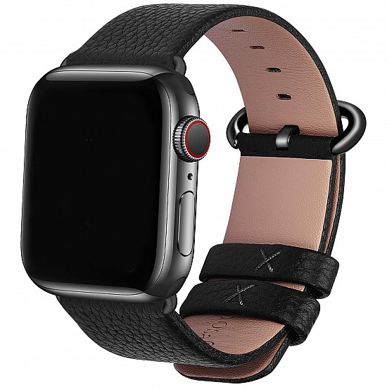 Fullmosa Leather Band Compatible with Apple Watch 49mm 45mm 44mm 42mm 38mm 40mm 41mm Women Men Band Strap for iWatch SE2/SE/Ultra 49mm/8/7/6/5/4/3/2/1,42mm 44mm 45mm 49mm Black