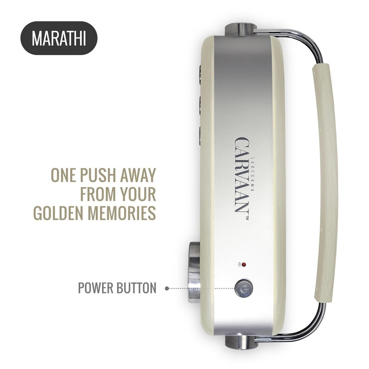 Carvaan Saregama Marathi - Bookshelf Portable Music Player with 5000 Preloaded Songs, FM/BT/AUX