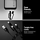 Spigen DuraSync 3 in 1 Universal Charger Cable, Micro USB/Lightning/USB C adapters [MFi Certified], 4.9ft Premium Braided Multi Charging Cable for iPhone Pro/Max/Mini/SE/iPad/Galaxy/Pixel & More