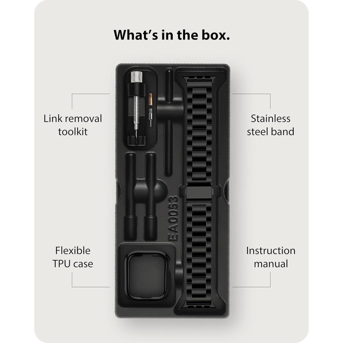 Fullmosa Compatible Apple Watch Band 42mm 44mm 45mm, Stainless Steel iWatch Band with Case for Apple Watch Series 9/8/7/6/5/4/3/2/1/SE/SE2/Ultra 2/Ultra, 42mm 44mm 45mm Black (Watch not Included)