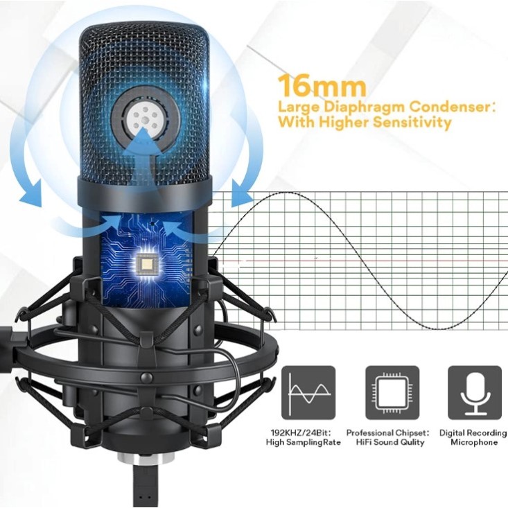 Maono AU-A04 Condenser Microphone Kit-Black Maono AU-A04 Condenser Microphone Kit-Black