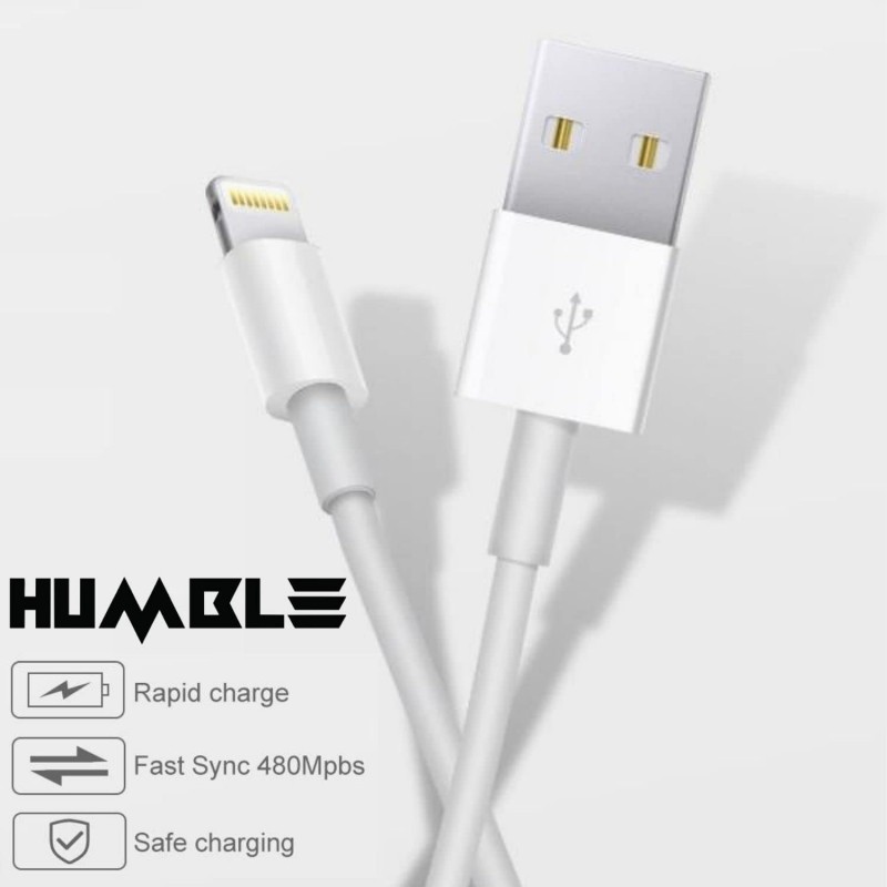 Humble USB 2.0 A Charge & Sync Fast Charging Cable Compatible for iPhone, iPad, and iPod Charge & Sync (3 Months Warranty)-