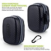 Gizga Essentials Carrying Case for JioFi 4G M2S and JioFI3 WiFi Hotspot Dongle, Shock Asbsorber Protective Carbon Fibre Material, Detachable Hook, Mesh Pocket, Black