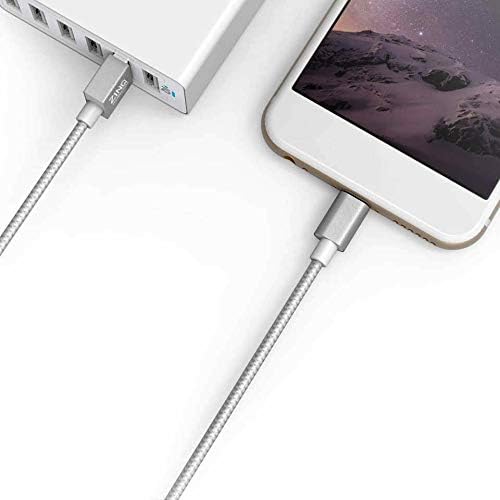 Zinq Technologies Nylon Braided Micro USB Cable - 4.9 Feet (1.5 Meters) - (Silver) Zinq Technologies Nylon Braided Micro USB Cable - 4.9 Feet (1.5 Meters) - (Silver)