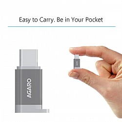 AGARO Micro USB (Female) to Type C Adapter, USB Type C Adapter Supports Fast Charging, Compatible with Most Type C Devices