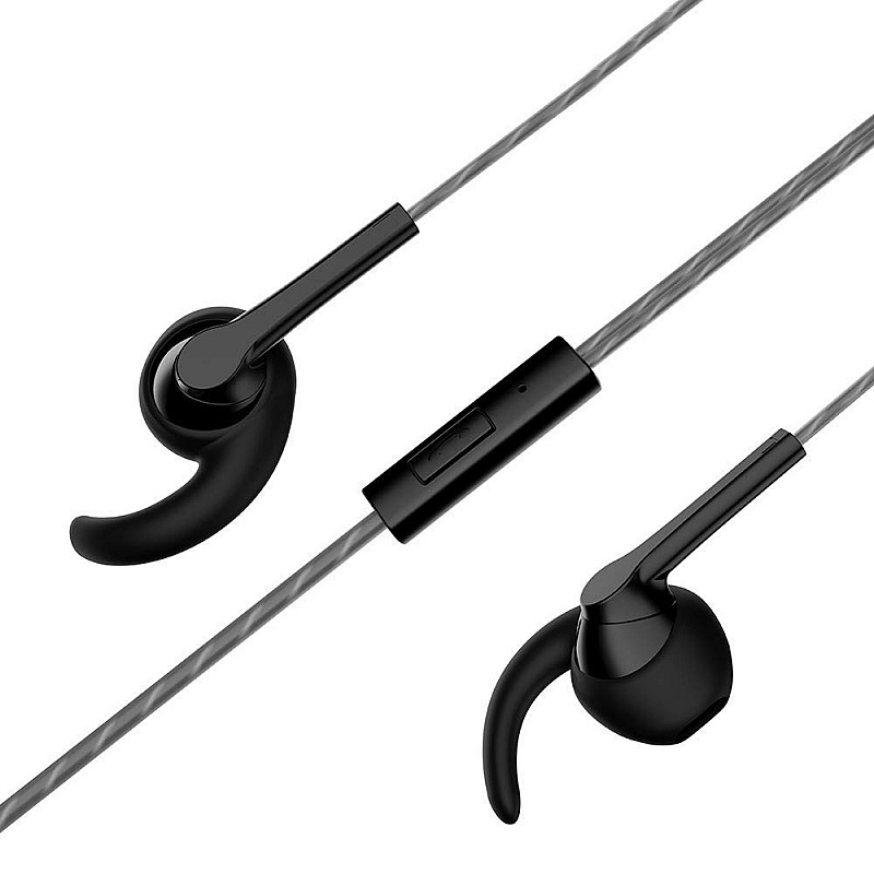 Motorola Pace 130 in-Ear Headphones with Mic, Ear Hooks & Alexa Built-in(Black)