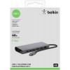 Belkin USB C 6 in 1 Hub Adapter with 60W Power delivery, 5 Gbps Transfer Speed, Ethernet Port, 4K HDMI, USB C, SD Card and 2 USB A 3.0 & 2.0 Data Ports, for MacBook/iPad and More