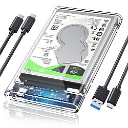 ORICO 2.5'' Hard Drive Enclosure Type-C USB 3.1 Gen2 to SATA 6Gbps Computer External HDD Enclosure for 7 9.5mm HDD SSD Support UASP Compatible WD Seagate Toshiba Samsung Hitachi PS5-2139C3-G2