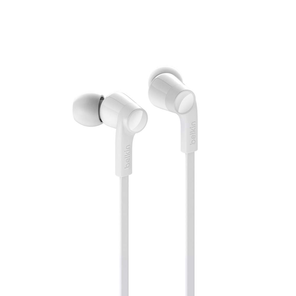 Belkin in-Ear Noise Isolation Earphone with Lightning Connector Compatible with XS, XS Max, XR, X, 8, 8 Plus, iPad and More - White