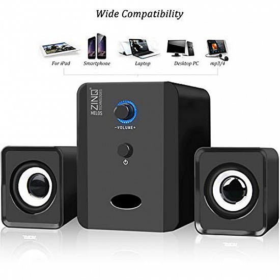 Zinq Technologies MELOS 2.1 Channel Wired Portable Multimedia Speaker (Black)