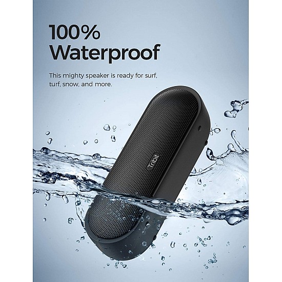 Tribit MaxSound Plus 24W Bluetooth Wireless Speakers,Powerful Louder Sound&Exceptional XBass(Independent XBass Button),Built in Mic,IPX7 Waterproof,20H Playtime,100ft BT Range for Party/Travel,Black