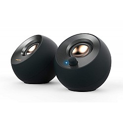 Creative Pebble V2 - Minimalistic 2.0 USB-C Powered Desktop Speakers, 3.5 mm AUX-in, 8W RMs with 16W Peak Power for Computers and Laptops, Type-A Adapter Included and Extended Cable (Black)