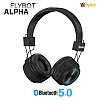 Flybot Alpha Wireless Over Ear Bluethooth Headphone with Mic IPX5 Rated with HD Sound and LED Light Design (Black)