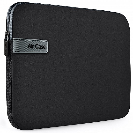 AirCase Protective Laptop Bag Sleeve fits Upto 13.3" Laptop/MacBook Pro/Air M1/M2, Wrinkle Free, Padded, Water Resistant Light Neoprene case Cover Pouch, for Men & Women, Black