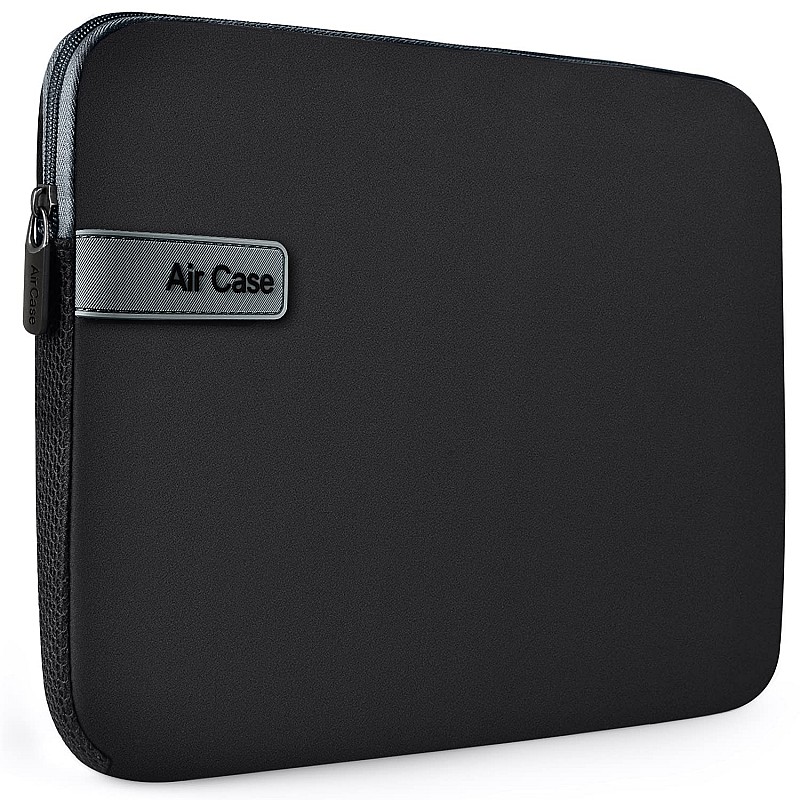 AirCase Protective Laptop Bag Sleeve fits Upto 13.3" Laptop/MacBook Pro/Air M1/M2, Wrinkle Free, Padded, Water Resistant Light Neoprene case Cover Pouch, for Men & Women, Black