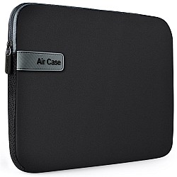 AirCase Protective Laptop Bag Sleeve fits Upto 15.6" Laptop/MacBook, Wrinkle Free, Padded, Water Resistant Light Neoprene case Cover Pouch, for Men & Women, Black- 6 Months Warranty