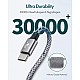 Wayona Type C To Type C Fast Charging Cable 65W/3.25A Usb C Nylon Braided Cord Compatible For Smartphone (Samsung Galaxy S22 S21 S20 Fe S10 M33 M51 M31 A73 A51 Note 20 10/Note 20 10 Plus) (1M, Grey)