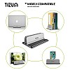 Tizum Vertical Laptop Tabletop Stand for Desk with Adjustable Dock Width, Size & Space Saver Sturdy Holder with Anti Slip Silicone Mat, for All Laptops, Notebook, MacBook, Tablets, iPads, Grey