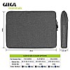 AirCase Gizga Essentials Laptop Bag Sleeve Case Cover Pouch for 14.1 Inch Laptop/MacBook,Office/College Laptop Bag for Men&Women,Side Handle,Multiple Pockets,Water Repellent,Shock Absorber,Grey